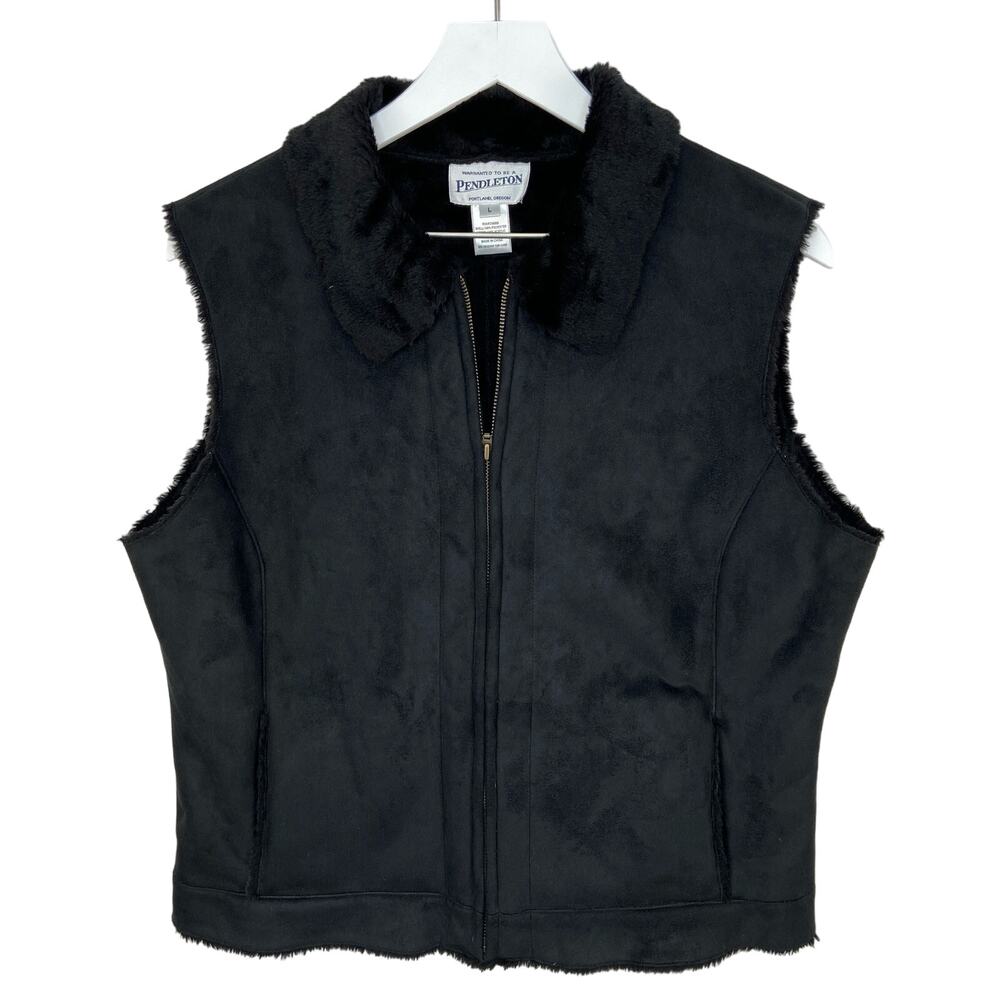 Pendleton Faux Suede Zip Up Vest - Women's Size L